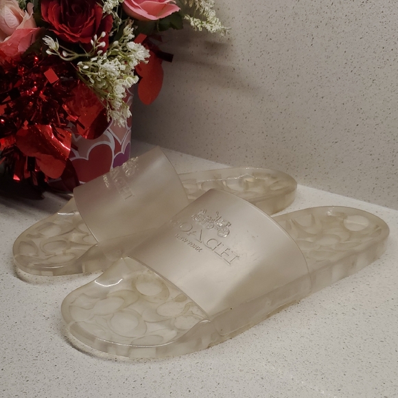 COACH Transparent Slide Sandals (sz 8) - Picture 1 of 6